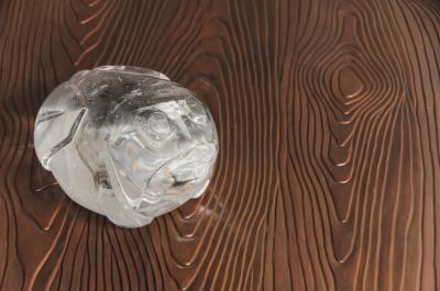 Robert Kuo Contemporary Shang Design Carved Frog Sculpture in Crystal by Robert Kuo