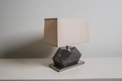 Robert Kuo Contemporary Smoke Crystal Horizontal Facet Lamp by Robert Kuo Limited Edition