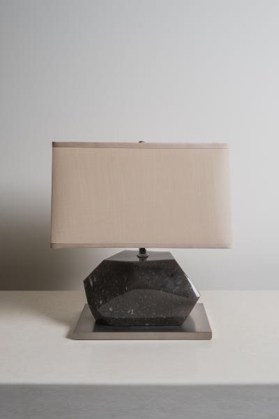 Robert Kuo Contemporary Smoke Crystal Horizontal Facet Lamp by Robert Kuo Limited Edition