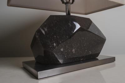 Robert Kuo Contemporary Smoke Crystal Horizontal Facet Lamp by Robert Kuo Limited Edition