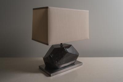 Robert Kuo Contemporary Smoke Crystal Horizontal Facet Lamp by Robert Kuo Limited Edition