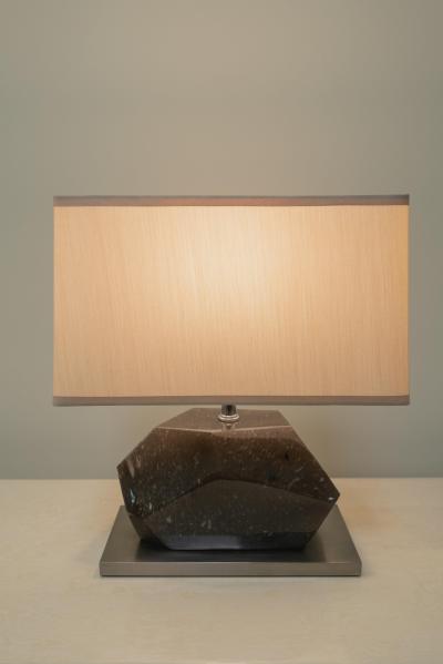 Robert Kuo Contemporary Smoke Crystal Horizontal Facet Lamp by Robert Kuo Limited Edition