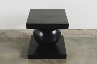Robert Kuo Contemporary Sphere Table w Square Top in Black Lacquer by Robert Kuo Limited