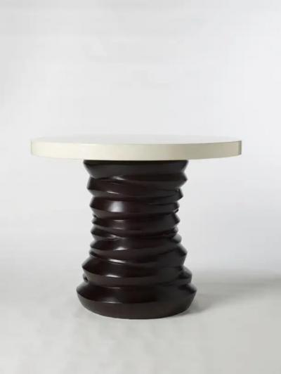Robert Kuo Cream Lacquer Entry Table Top by Robert Kuo Limited Edition