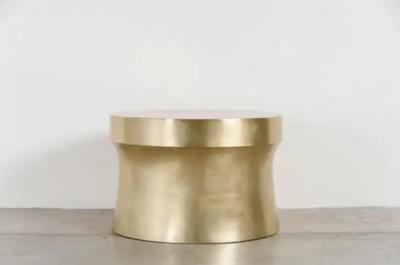 Robert Kuo Dong Shan Table Brass by Robert Kuo Hand Repousse Limited Edition