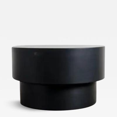 Robert Kuo Drum Table Black Lacquer by Robert Kuo Handmade Limited Edition