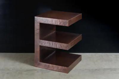 Robert Kuo E Side Table Antique Copper by Robert Kuo Hand Repousse Limited Edition