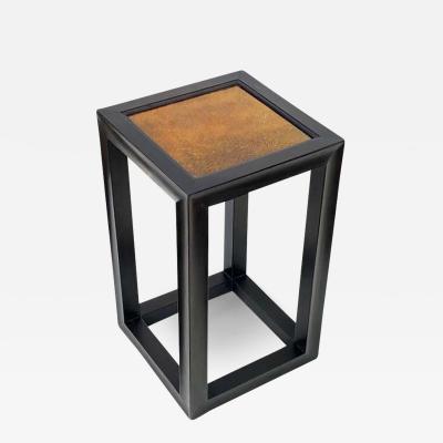 Robert Kuo Ebonized Table with Cloisonn Top by Robert Kuo for McGuire