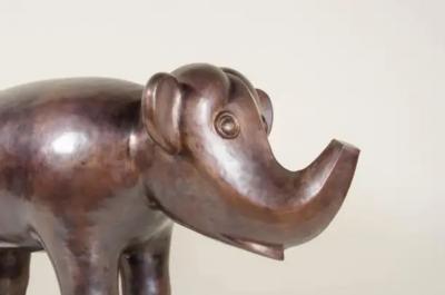 Robert Kuo Elephant Antique Copper by Robert Kuo Hand Repouss Limited Edition