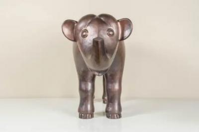 Robert Kuo Elephant Antique Copper by Robert Kuo Hand Repouss Limited Edition