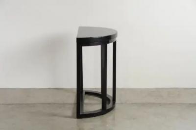 Robert Kuo Half Round Table Black Lacquer by Robert Kuo Handmade Limited Edition