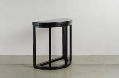 Robert Kuo Half Round Table Black Lacquer by Robert Kuo Handmade Limited Edition
