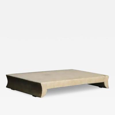 Robert Kuo Han Bai Yu Stone Elevated Tray by Robert Kuo Hand Carved Limited Edition