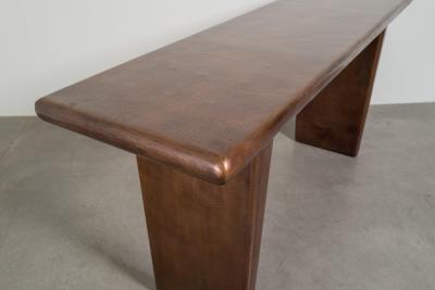 Robert Kuo Hand Repouss Antiqued Copper Temple Console by Robert Kuo Limited Edition