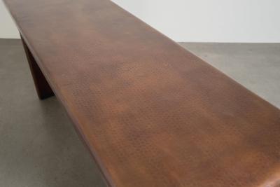 Robert Kuo Hand Repouss Antiqued Copper Temple Console by Robert Kuo Limited Edition