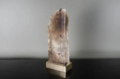 Robert Kuo High Meru Light Smoke Crystal and Brass by Robert Kuo Limited Edition