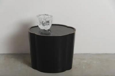 Robert Kuo High Tang Drumstool Black Lacquer by Robert Kuo Hand Repousse Limited