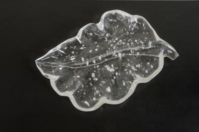 Robert Kuo Large Crystal Leaf Plate by Robert Kuo Limited Edition