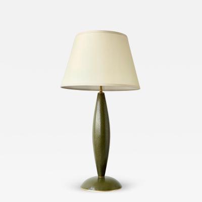 Robert Kuo Limited Edition Cloisonn Baluster Lamp in Moss by Robert Kuo