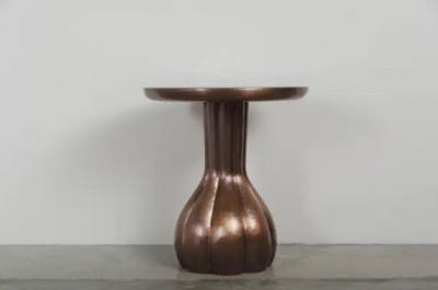 Robert Kuo Lobed Le Verre Table Cream Lacquer and Copper by Robert Kuo Limited Edition