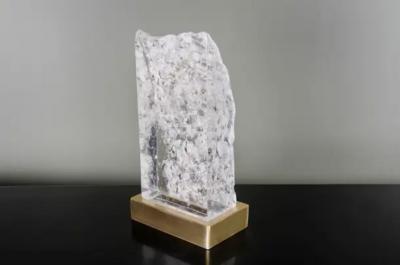 Robert Kuo Low Meru Light by Robert Kuo Crystal and Brass Limited Edition in Stock