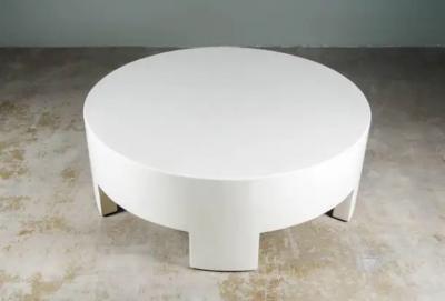 Robert Kuo Low Round Table Cream Lacquer by Robert Kuo Limited Edition
