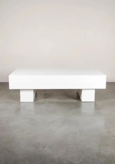 Robert Kuo Low T Table Cream Lacquer by Robert Kuo Limited Edition
