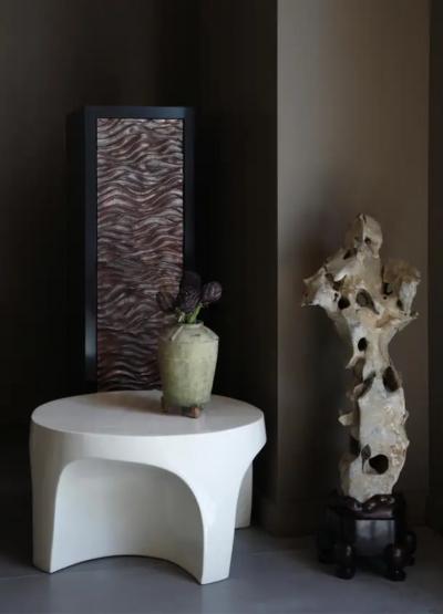 Robert Kuo Narrow Cabinet with Gobi Design Single Door by Robert Kuo Limited Edition