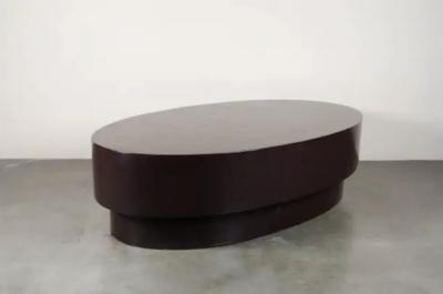 Robert Kuo Oval Coffee Table Copper by Robert Kuo Hand Repouss Limited Edition
