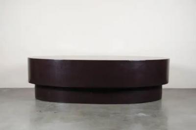 Robert Kuo Oval Coffee Table Copper by Robert Kuo Hand Repouss Limited Edition