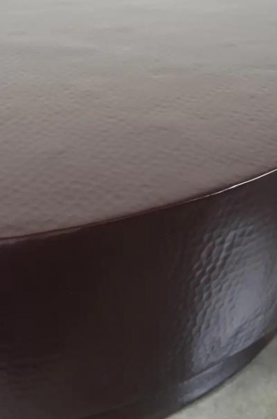 Robert Kuo Oval Coffee Table Copper by Robert Kuo Hand Repouss Limited Edition