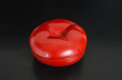 Robert Kuo Persimmon Box Red Lacquer by Robert Kuo Hand Repousse Limited Edition