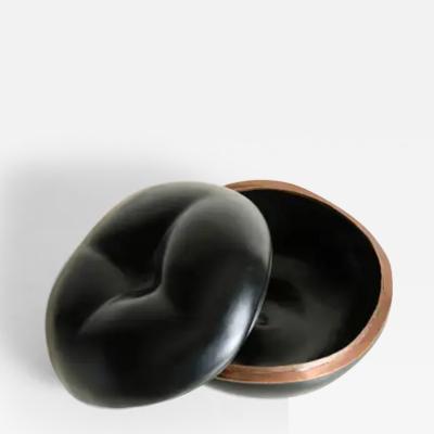 Robert Kuo Persimmon Box in Black Lacquer by Robert Kuo Limited Edition