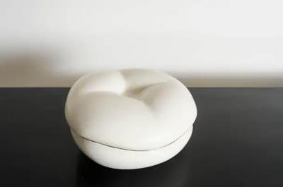 Robert Kuo Persimmon Box in Cream Lacquer by Robert Kuo Limited Edition