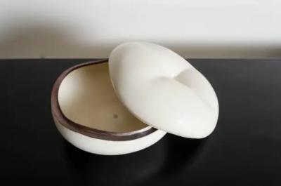 Robert Kuo Persimmon Box in Cream Lacquer by Robert Kuo Limited Edition