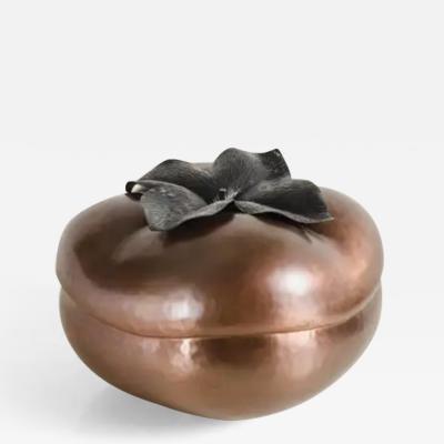 Robert Kuo Persimmon Sculpture Copper by Robert Kuo Hand Repousse Limited Edition