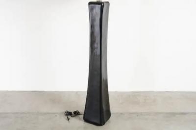 Robert Kuo Pillow Floor Lamp Black Lacquer by Robert Kuo Handmade Limited Edition