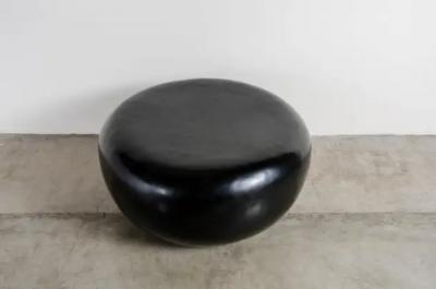 Robert Kuo Qi Seat Black Lacquer by Robert Kuo Hand Repousse Limited Edition