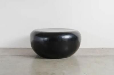 Robert Kuo Qi Seat Black Lacquer by Robert Kuo Hand Repousse Limited Edition