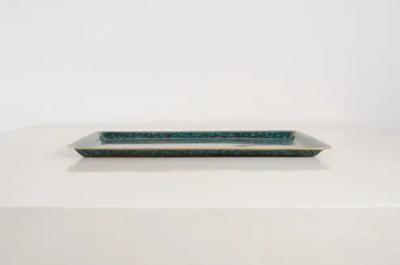 Robert Kuo Rectangular Tray Mediterranean Design by Robert Kuo Handmade Cloisonne