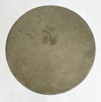 Robert Kuo Robert Kuo Metal Indian Style Drum Side Tables Two Available