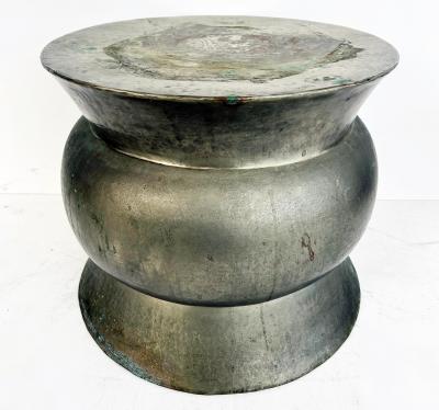 Robert Kuo Robert Kuo Metal Indian Style Drum Side Tables Two Available
