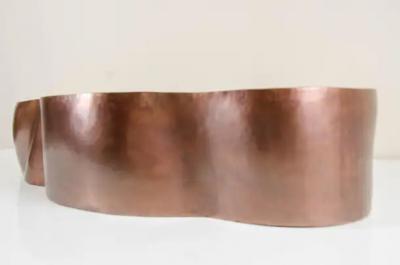 Robert Kuo Root Shape Oblong Low Cachepot Antique Copper by Robert Kuo Limited Edition