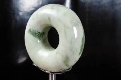 Robert Kuo Rounded Zong Sculpture Nephrite Jade by Robert Kuo Hand Carved Limited