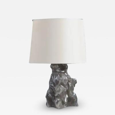 Robert Kuo Scholar Rock Lamp Smoke Crystal by Robert Kuo Hand Repousse Limited Edition