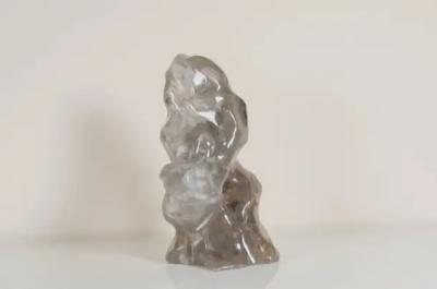 Robert Kuo Scholar Rock Smoke Crystal by Robert Kuo Hand Carved Limited Edition