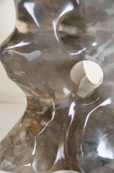 Robert Kuo Scholar Rock Smoke Crystal by Robert Kuo Hand Carved Limited Edition