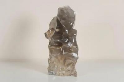 Robert Kuo Scholar Rock Smoke Crystal by Robert Kuo Hand Carved Limited Edition