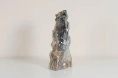 Robert Kuo Scholar Rock Smoke Crystal by Robert Kuo Hand Carved Limited Edition