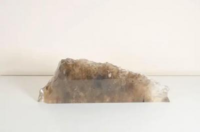 Robert Kuo Smoke Crystal Ice Sculpture by Rober Kuo Hand Carved in Stock